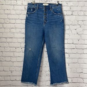 Abercrombie & Fitch Ultra High Rise Raw Hem Jeans
